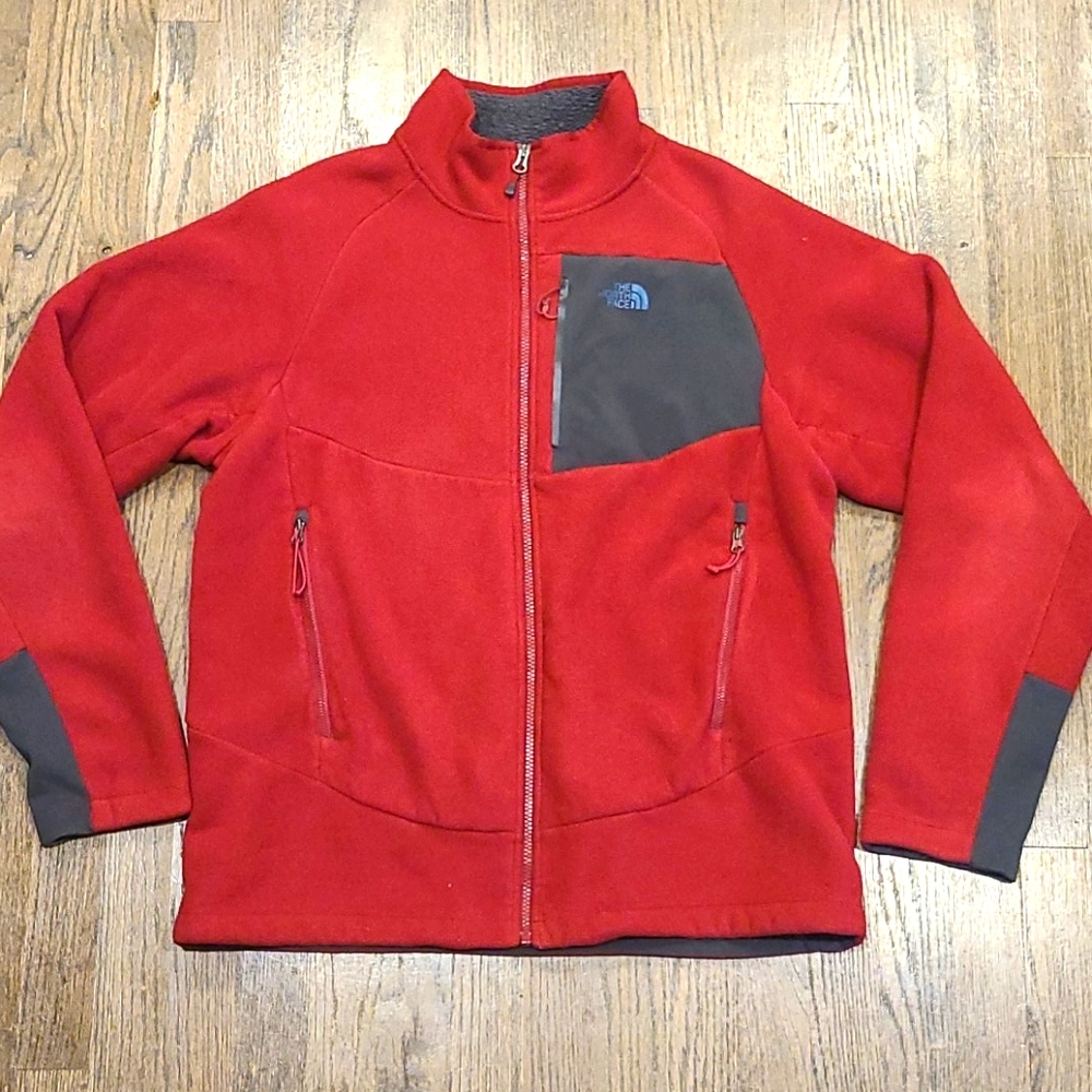 North Face Red Mens Large Fleece zip up Lined